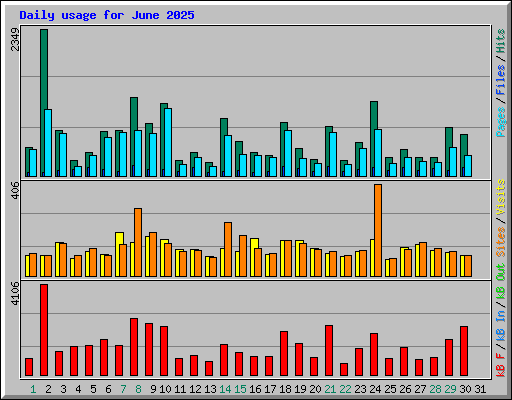 Daily usage for June 2025