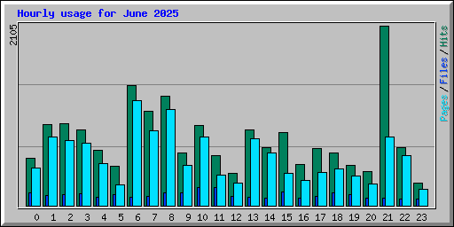 Hourly usage for June 2025