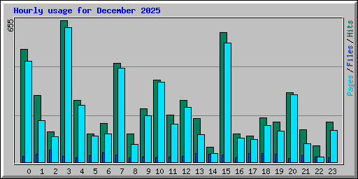Hourly usage for December 2025