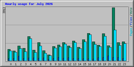 Hourly usage for July 2026