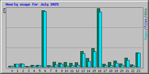Hourly usage for July 2025